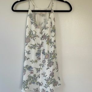 Loft size XS off white floral long tank